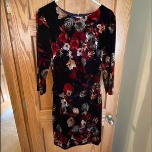 Vince Camuto velvet floral dress.